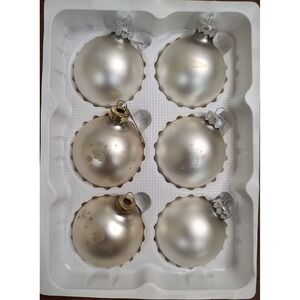 Rauch USA Glass Christmas Ornaments Vintage Set Of 6 Pearl White O90